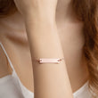 Love Engraved Rose gold/Silver Bar Chain Bracelet